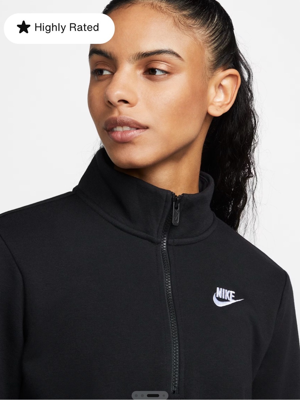 Nike Black Women's Half-Zip Pullover Sweatshirt - Picture 3 of 5